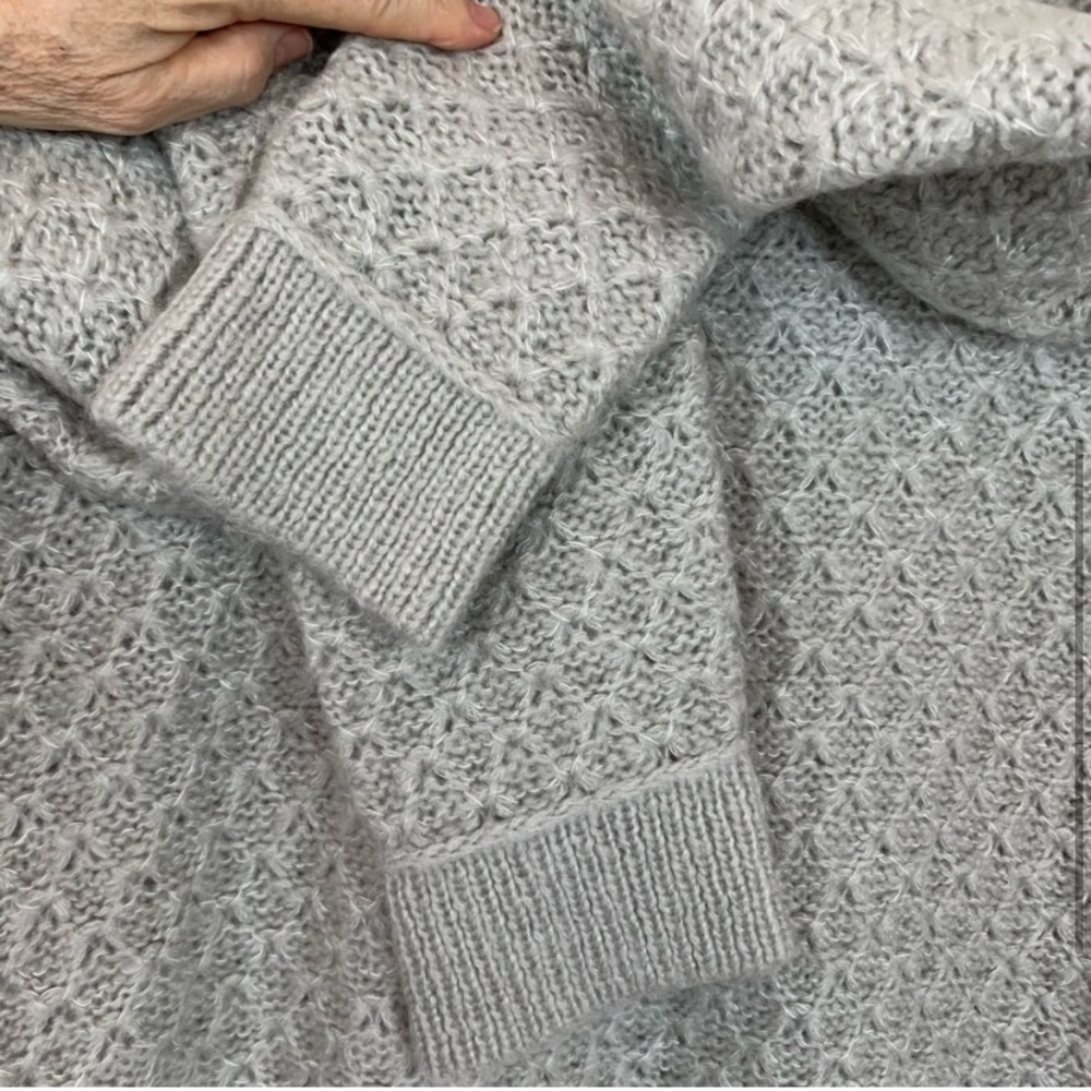 Wooden Ships Textured V-Neck Mohair Wool Blend Sweater - Picture 4 of 7